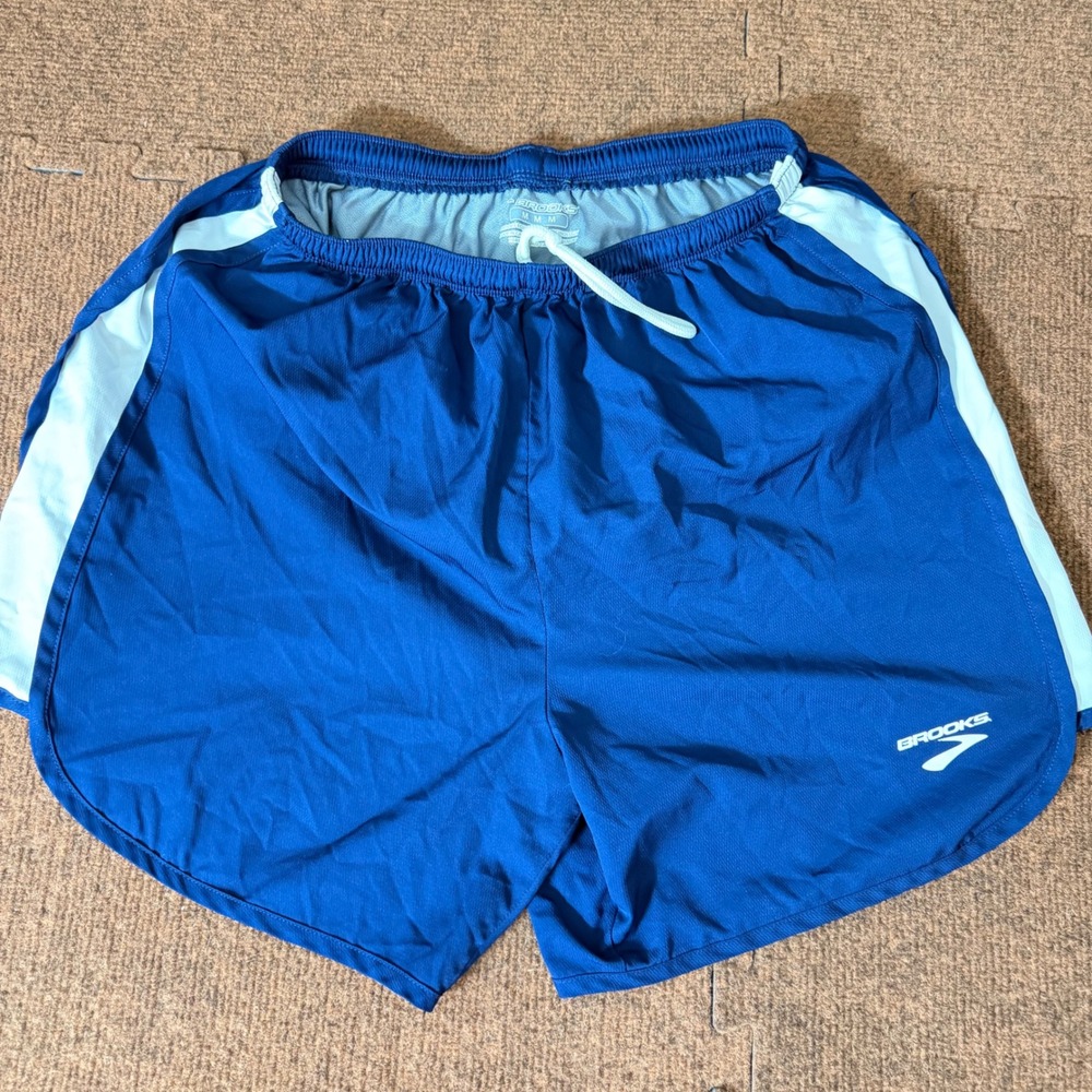 Brooks Running Shorts‎ Womens Medium Blue White Equilibrium Technology Athletic